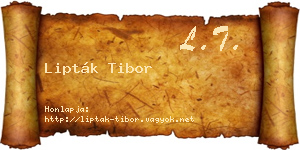 Lipták Tibor névjegykártya